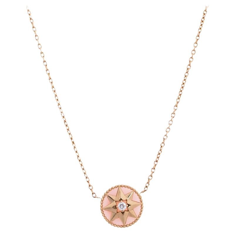 Dior Rose Des Vents Diamond Pink Opal 18K Rose Gold Necklace For Sale at  1stDibs | rose gold necklace for women, rose gold necklaces, rose gold  pendant