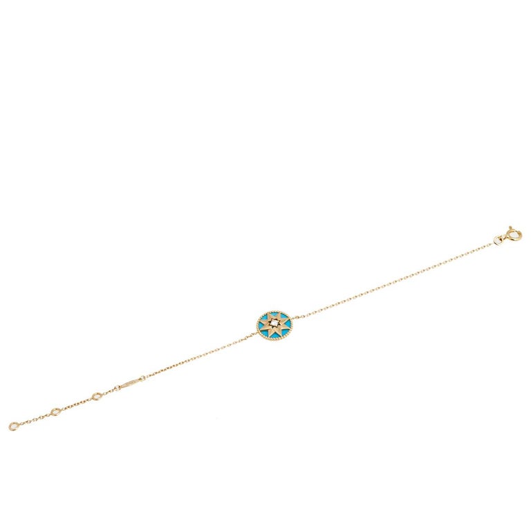 Dior Rose des Vents Diamond Turquoise 18K Yellow Gold Bracelet For Sale at  1stDibs | dior lion bracelet, rose des vents earrings, what is au750 mean  for jewelry