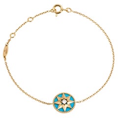 Dior Rose des Vents Diamond Turquoise 18K Yellow Gold Bracelet