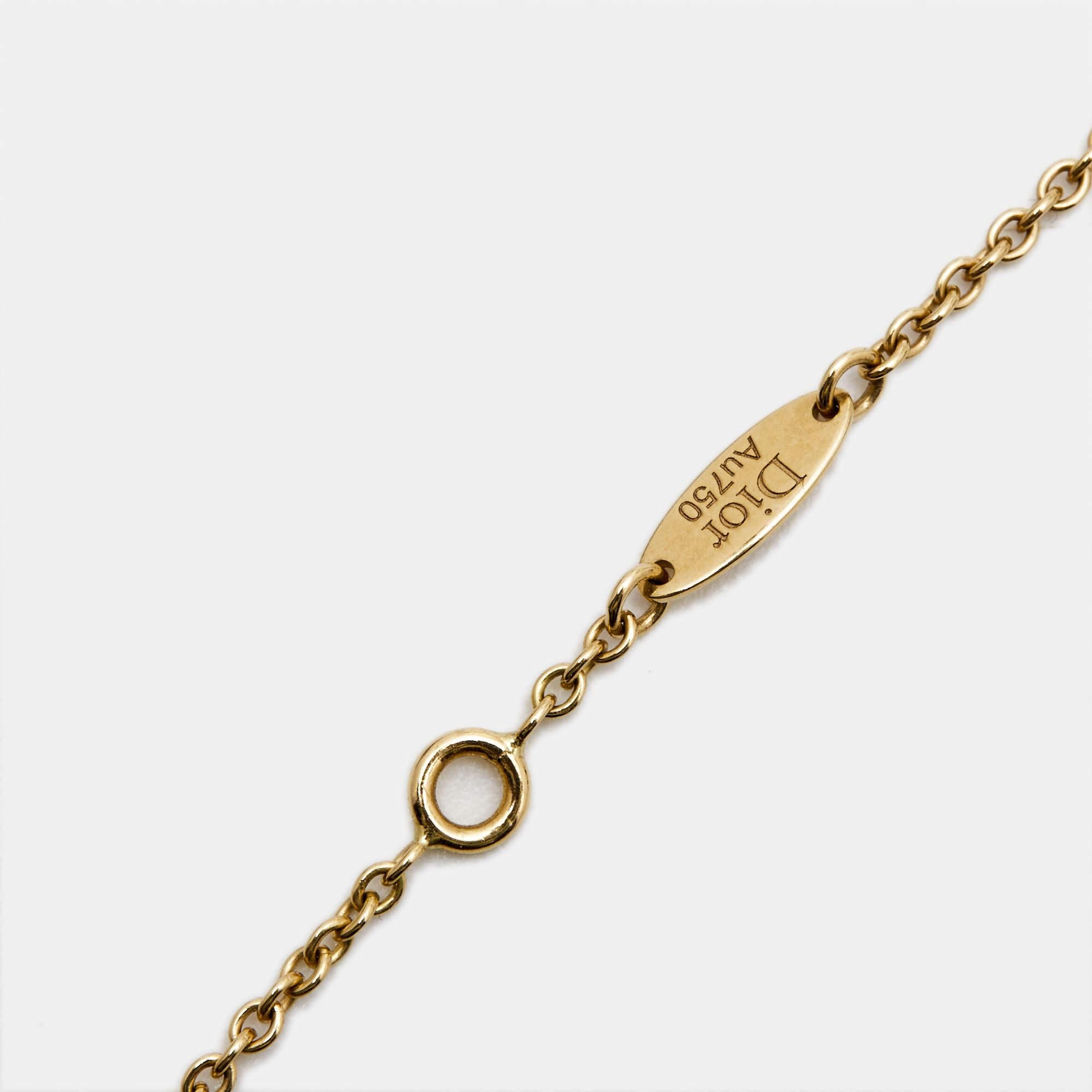 Women's Dior Rose Des Vents Malachite Diamond 18k Yellow Gold Necklace