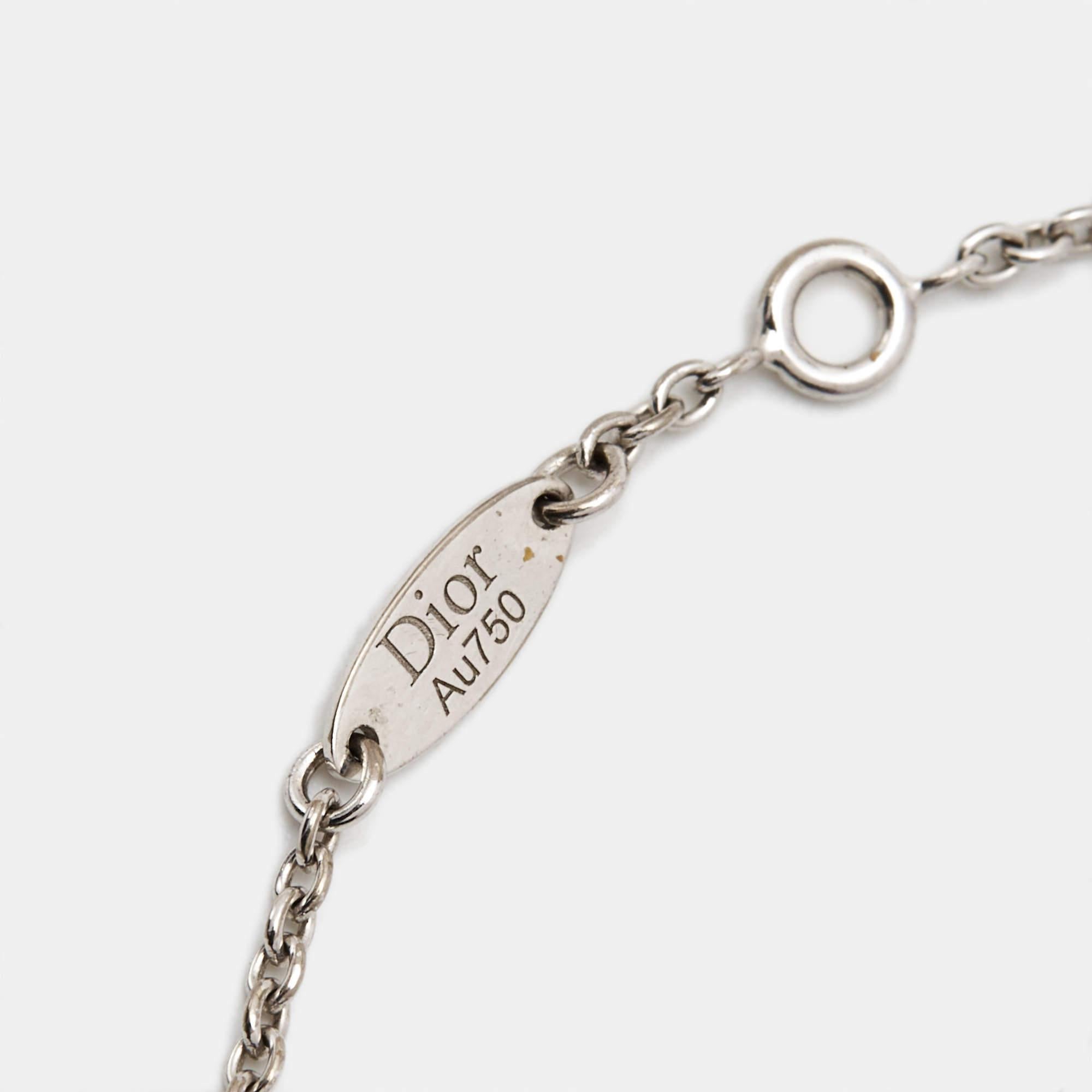 Dior Rose Des Vents Mother of Pearl Diamond 18k White Gold Bracelet For Sale 1
