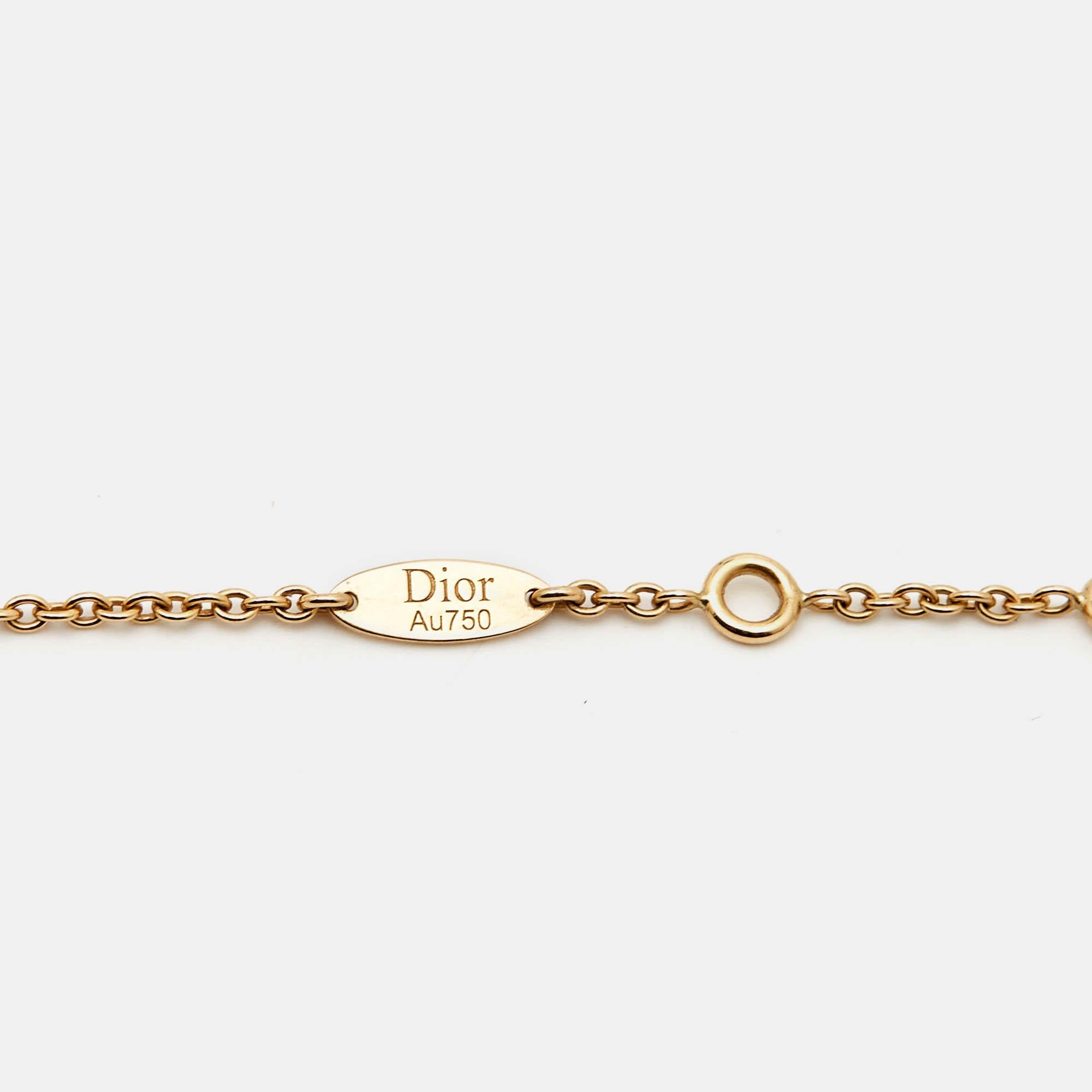 Dior Rose Des Vents Mother of Pearl Diamond 18k Yellow Gold Bracelet 1