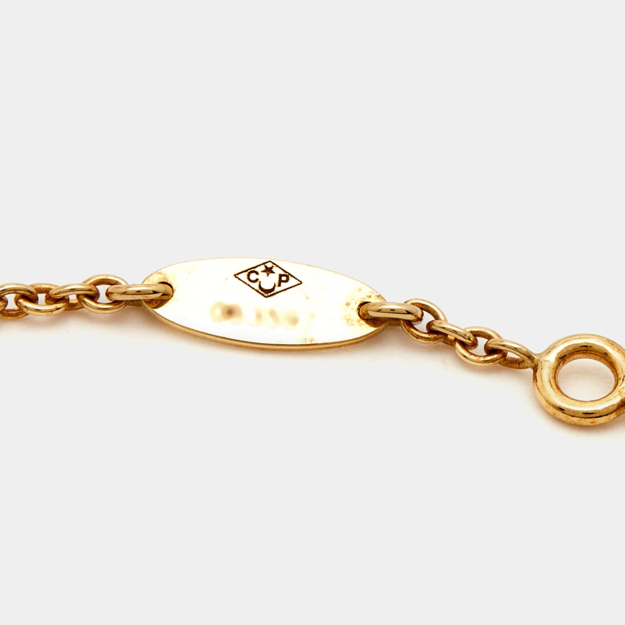 Dior Rose Des Vents Mother of Pearl Diamond 18k Yellow Gold Bracelet 1