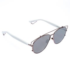 Dior Rose Gold and White/ Silver Mirrored DiorTechnologic Aviator Sunglasses