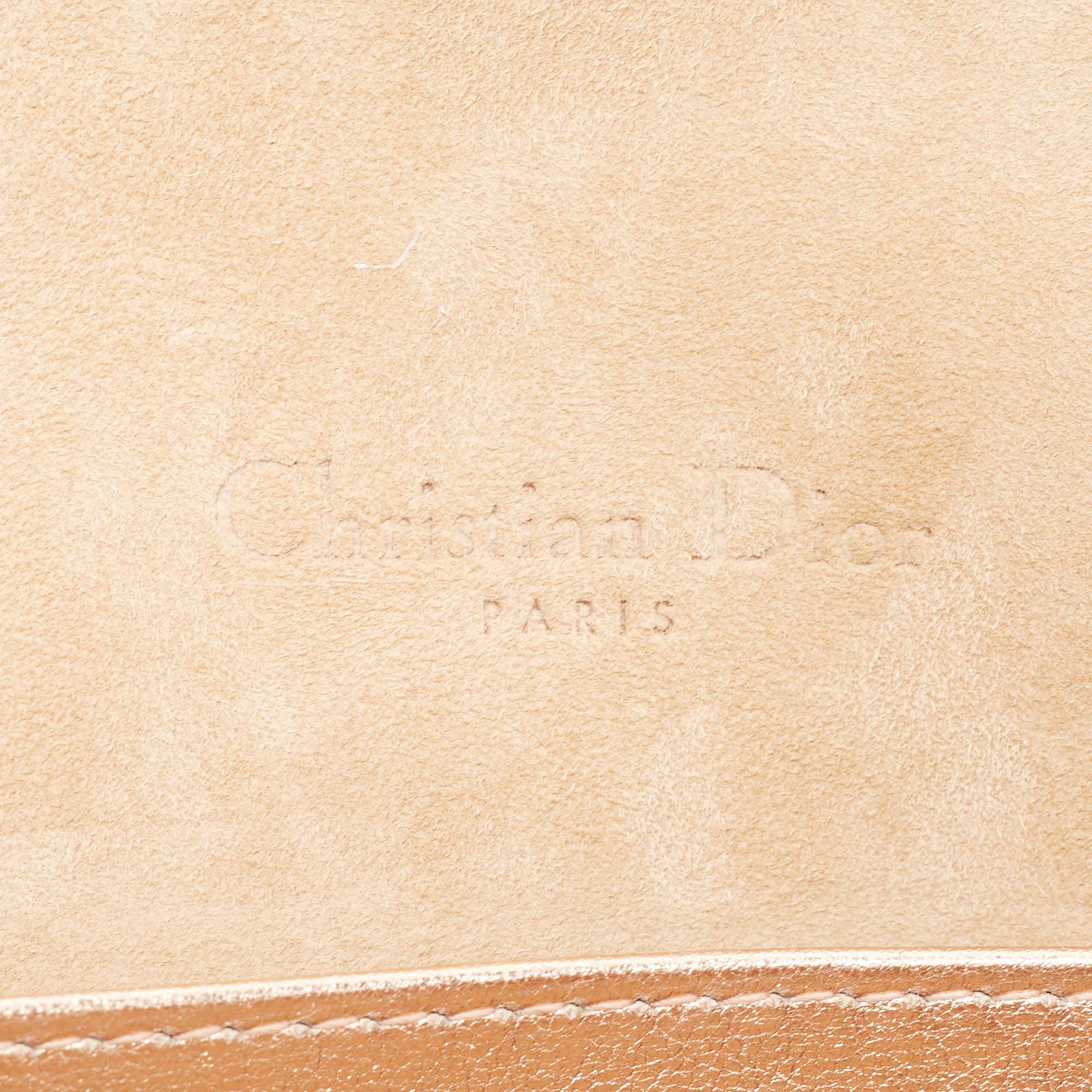 Dior Rose Gold Cannage Leather Lady Dior Pouch 9