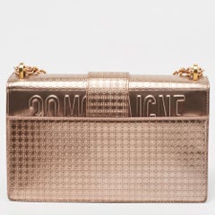 Dior Rose Gold Microcannage Patent Leather 30 Montaigne Shoulder Bag