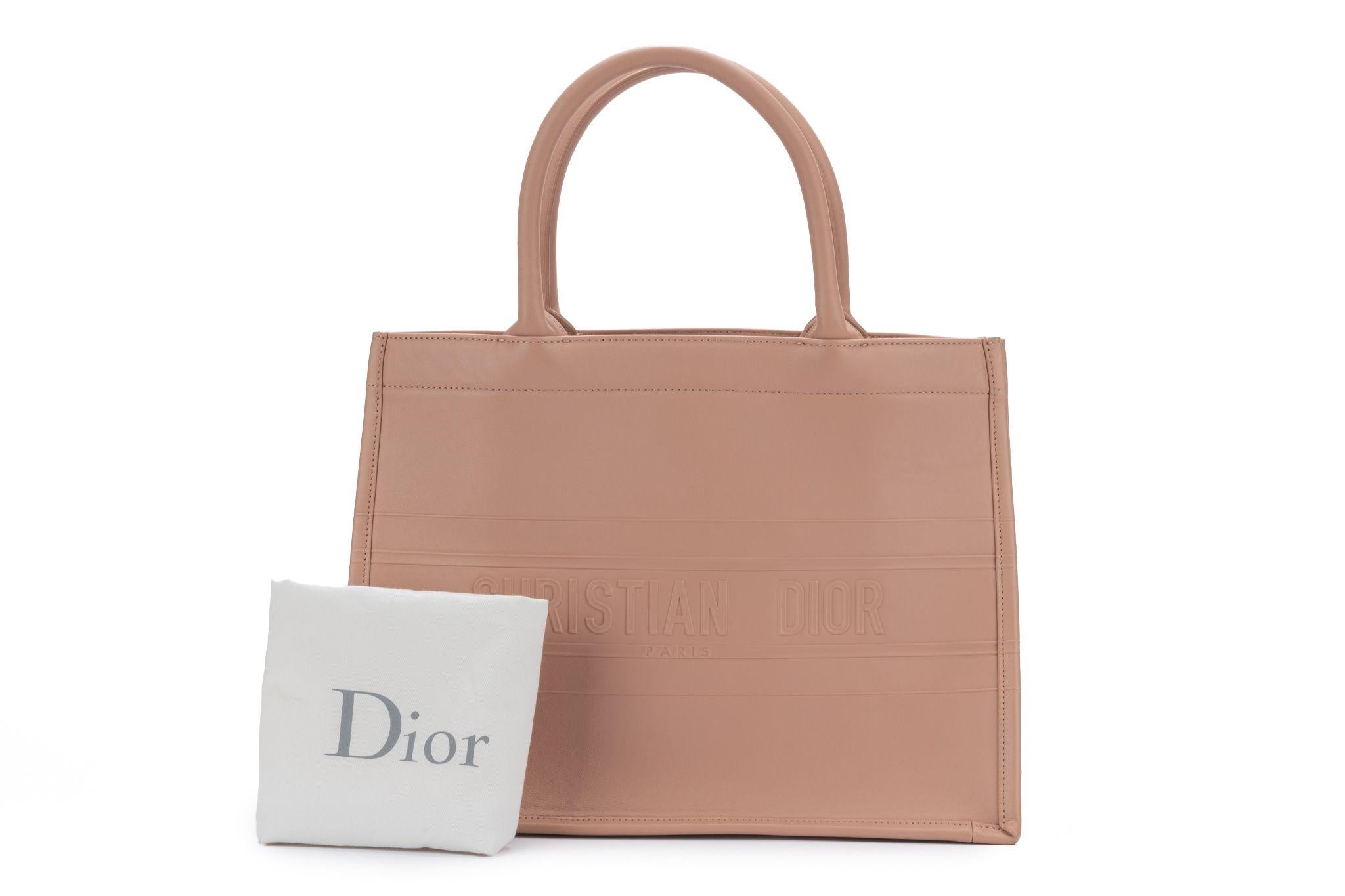 Dior Rose Leather Medium Book Bag 