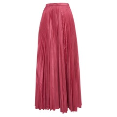 Dior Rose Pink Silk Plisse Midi Skirt M
