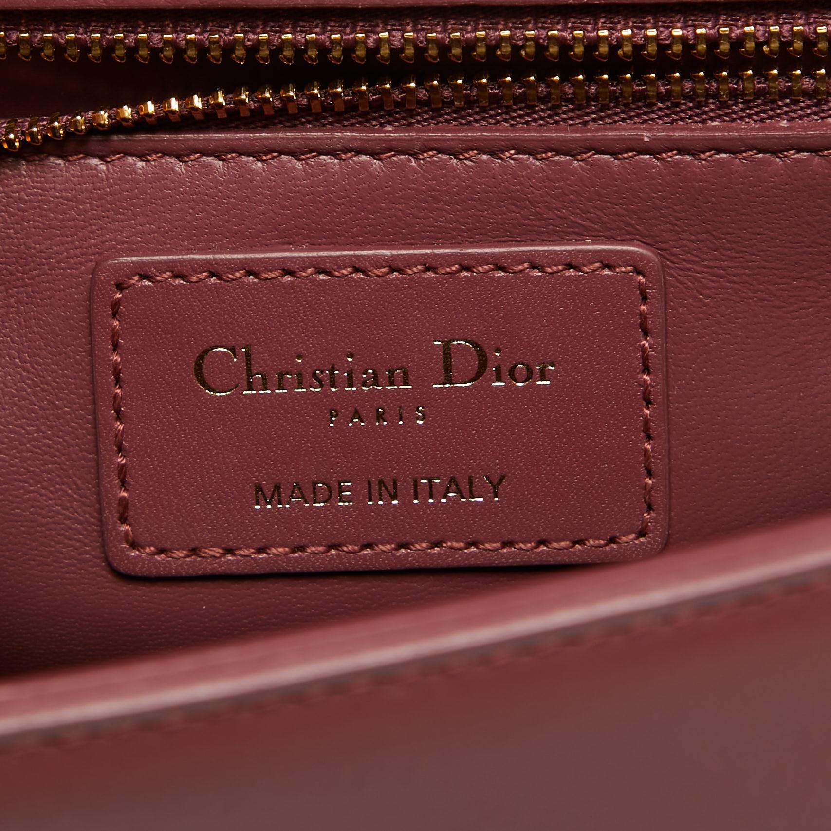 Dior Rose Wood Pink Leather 30 Montaigne Shoulder Bag For Sale 7