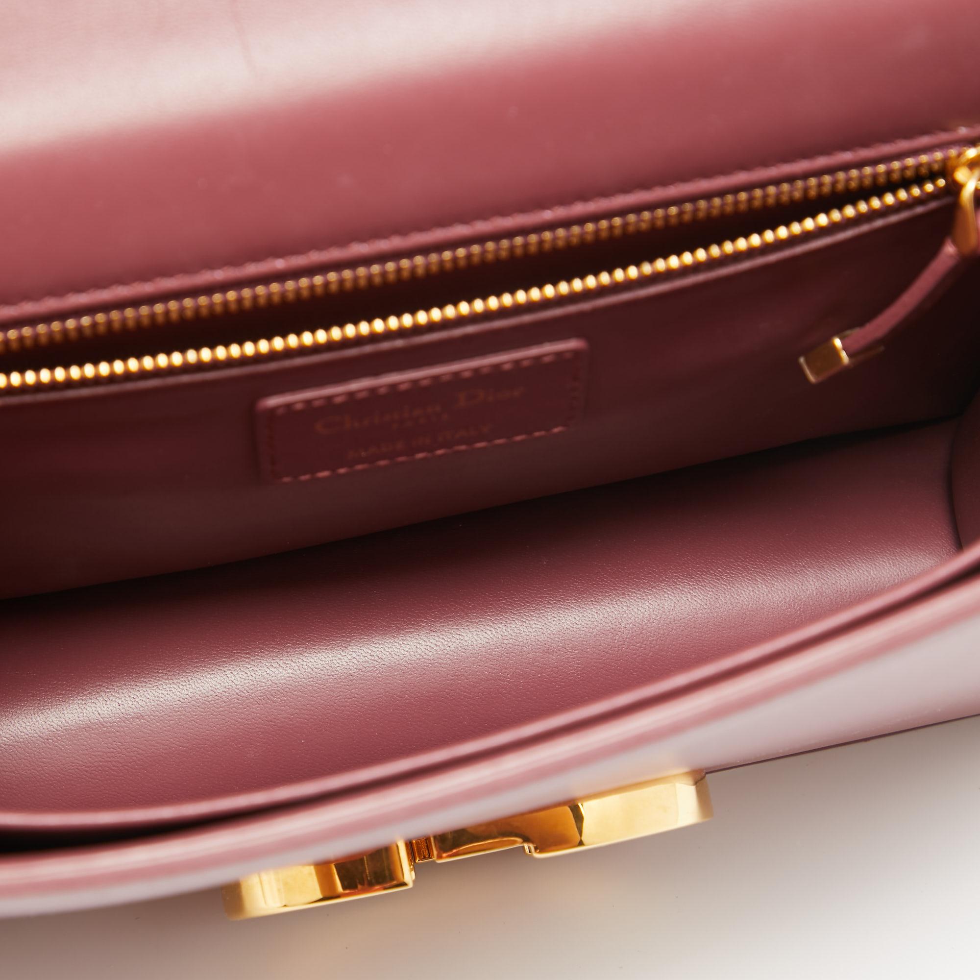 Dior Rose Wood Pink Leather 30 Montaigne Shoulder Bag For Sale 8