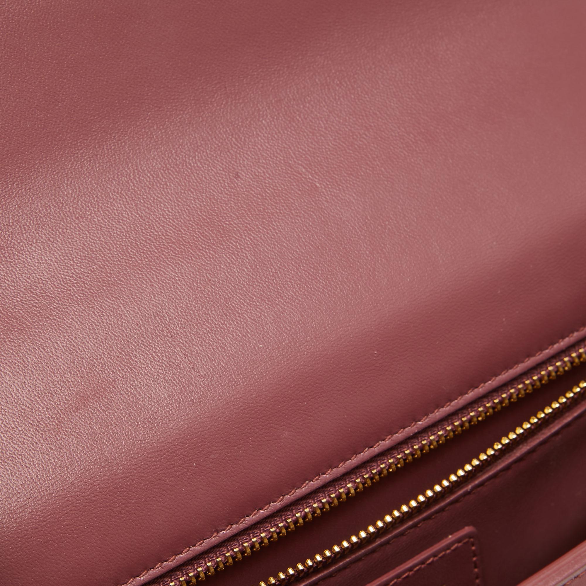 Dior Rose Wood Pink Leather 30 Montaigne Shoulder Bag For Sale 5