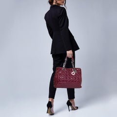 Dior Rosewood Cannage Soft Lady Dior Shopper Tote aus Lackleder