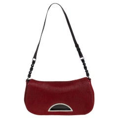 Dior Rust Calf Hair Malice Baguette Shoulder Bag