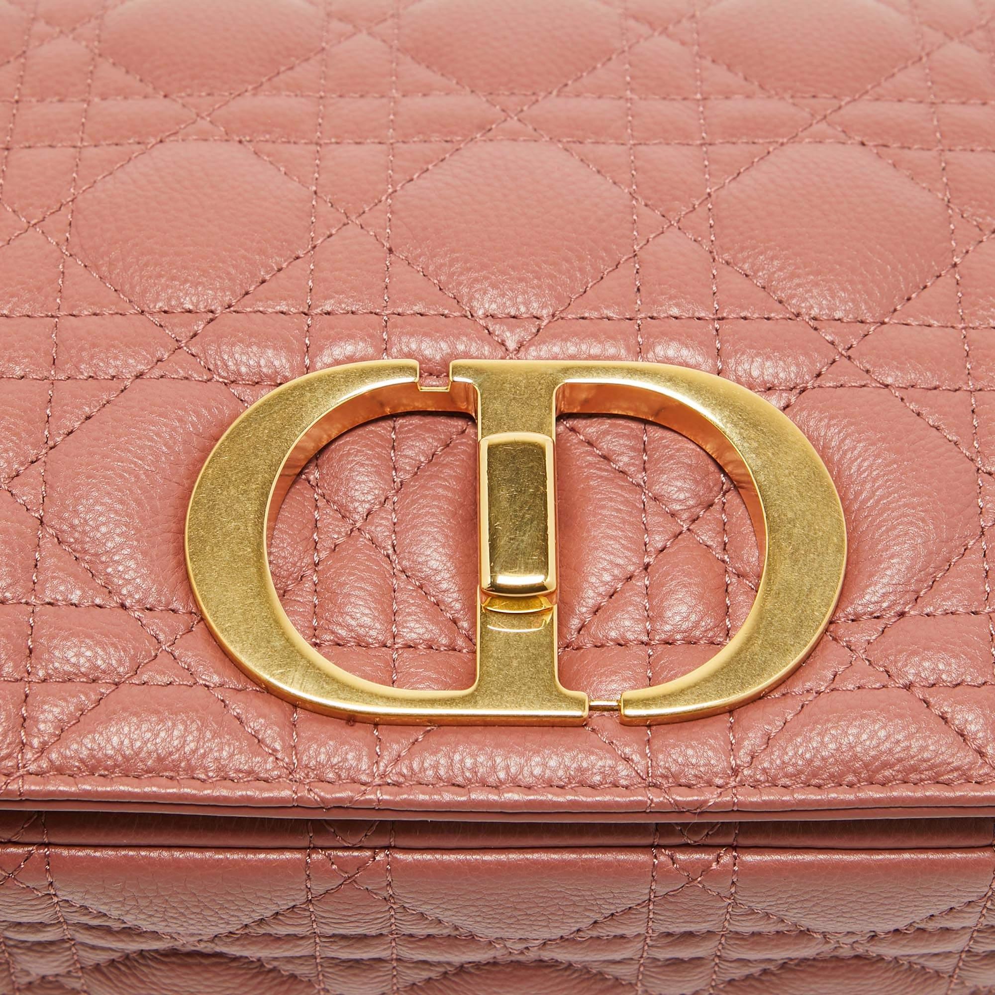 Dior Rust Cannage Leather Medium Caro Shoulder Bag 1