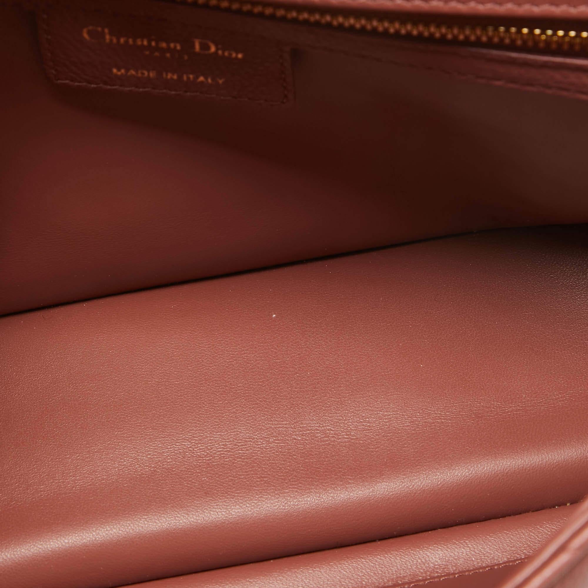 Dior Rust Cannage Leather Medium Caro Shoulder Bag 3