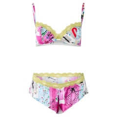 Dior S/S 2003 'Filth' Seiden-BH & Unterwäsche-Dessous-Set