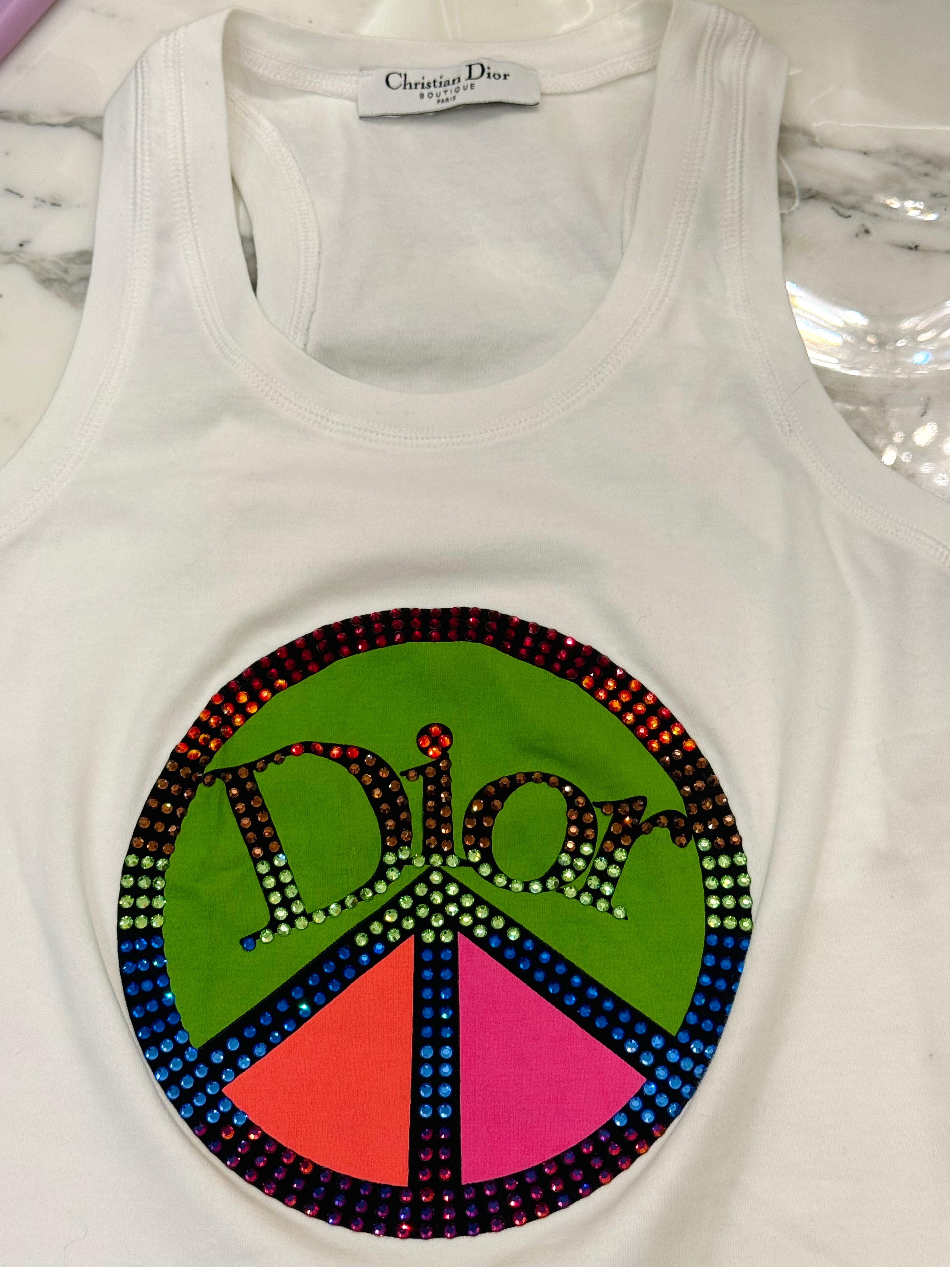 Women's or Men's Dior S/S 2005 by John Galliano Peace and Love tank top For Sale