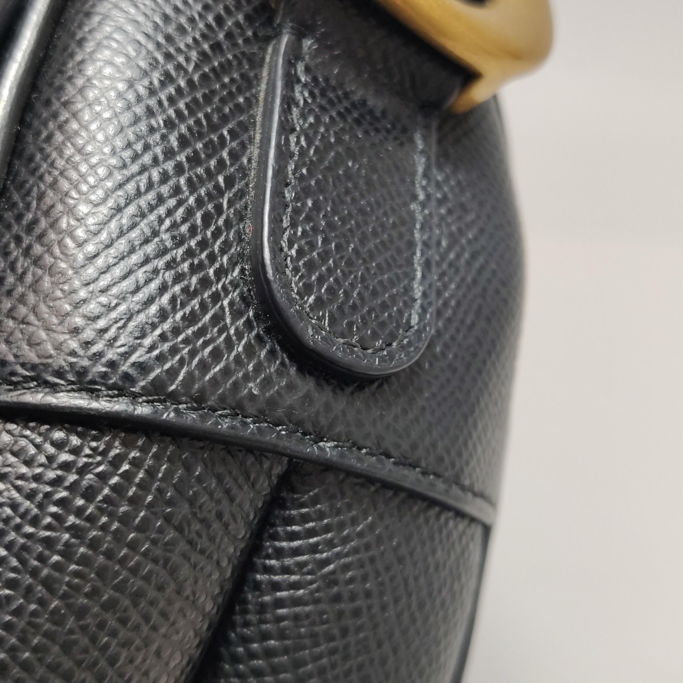 Dior Saddle 2020 Medium Sac en cuir de veau grainé Noir en vente 12