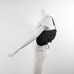 Dior Saddle 2020 Medium Grained Calfskin Leather Bag Black
