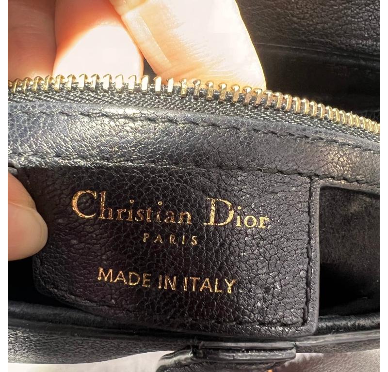 Dior Saddle 2020 Medium Lambskin Leather Bag Black 9