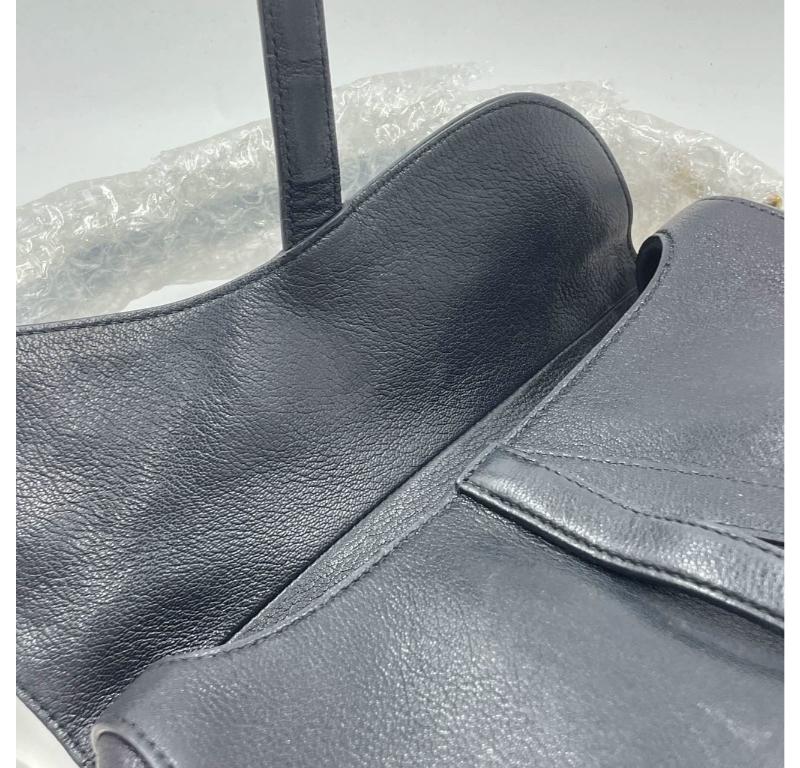 Dior Saddle 2020 Medium Lambskin Leather Bag Black 12