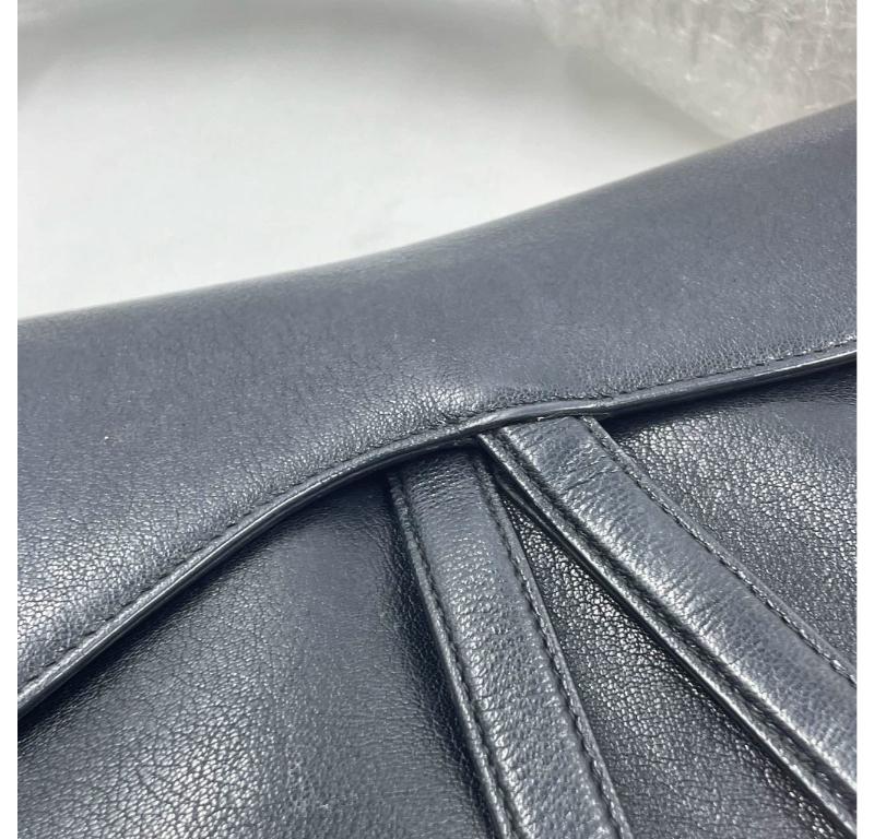 Dior Saddle 2020 Medium Lambskin Leather Bag Black 14