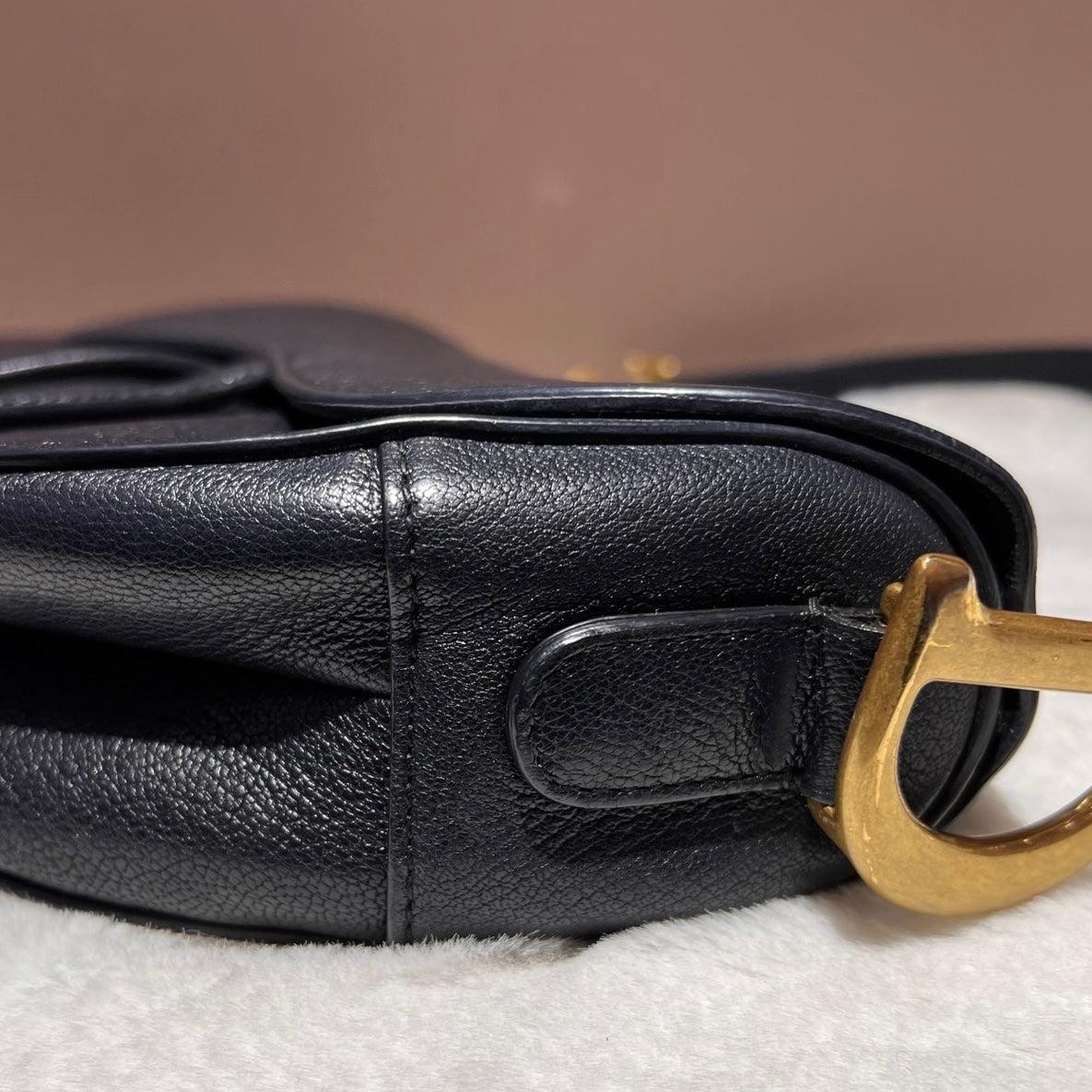 Dior Saddle 2020 Medium Lambskin Leather Bag Black 4