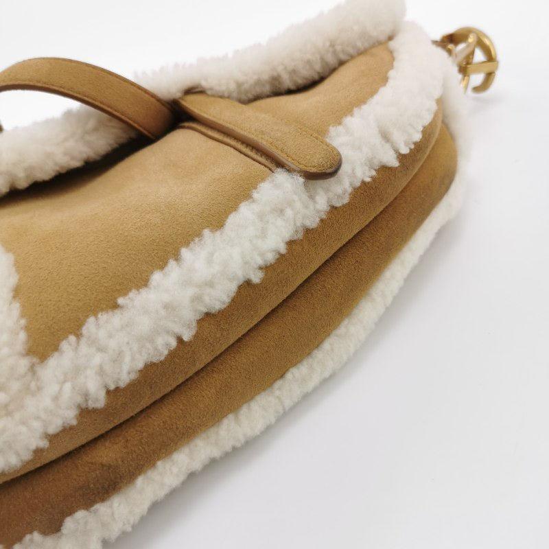 Dior Saddle 2020 Shoulder Bag Shearling Brown and While For Sale 7
