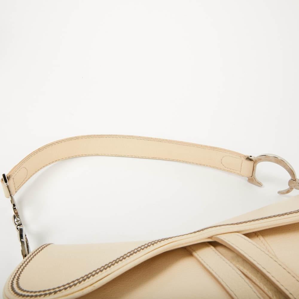 Dior Saddle Bag Beige and Silver 3