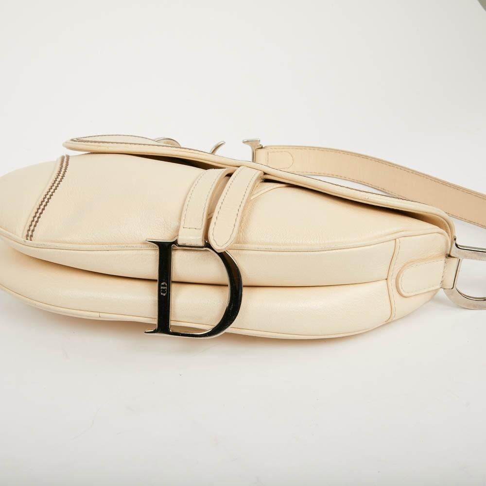 Women's Dior Saddle Bag Beige and Silver