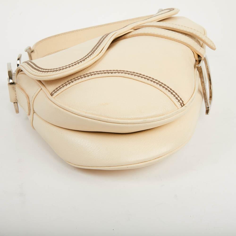 Dior Saddle Bag Beige and Silver 1