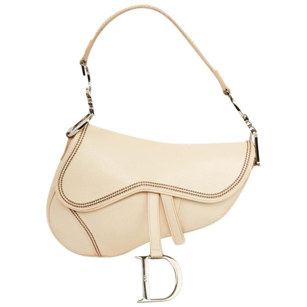 Dior Saddle Bag Beige and Silver For 