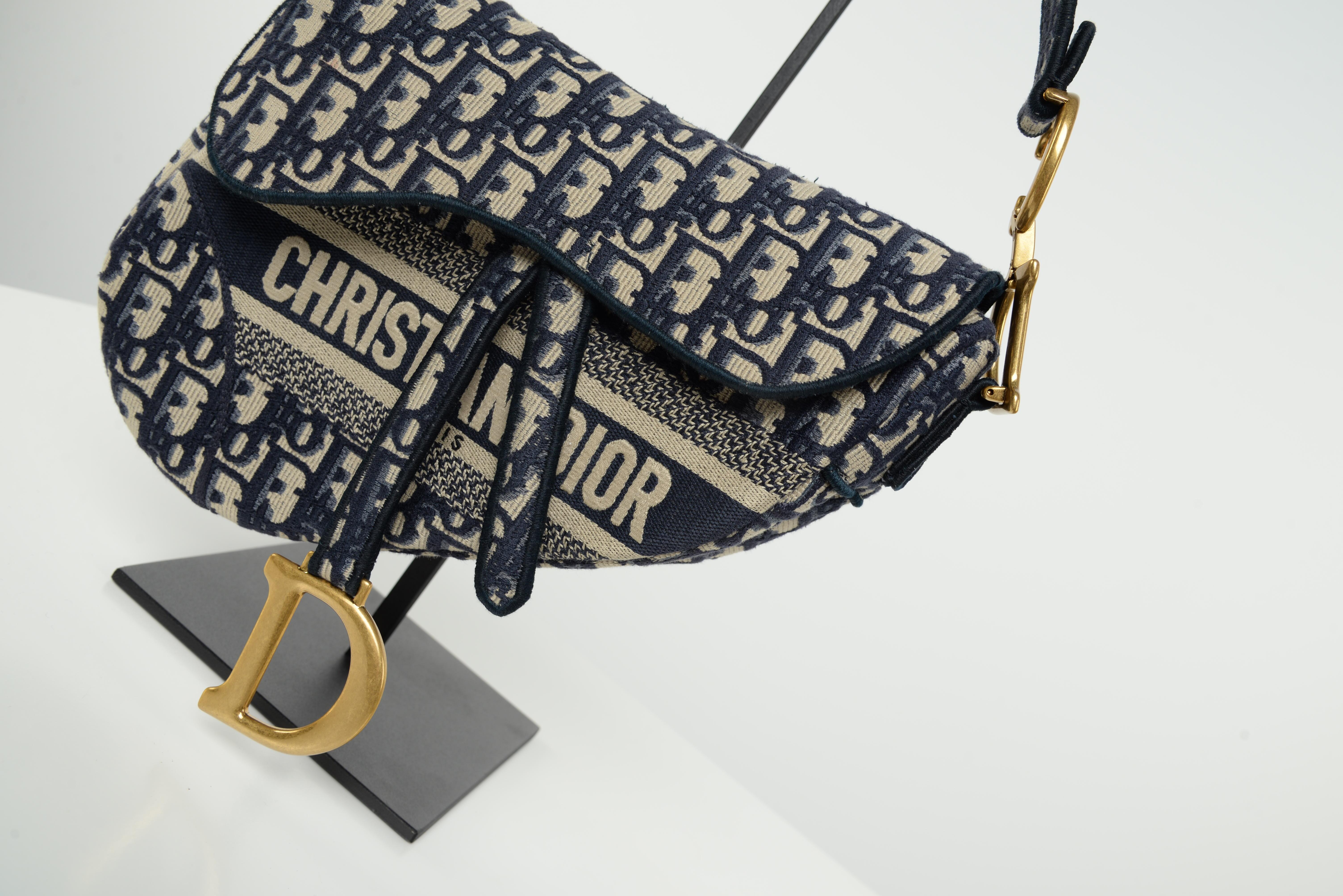 Dior Saddle Bag Blue Oblique Embroidery Full-Set 3