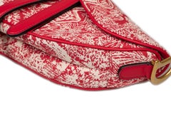 Dior Saddle Bag Medium Raspberry Toile de Jouy Reverse Jacquard