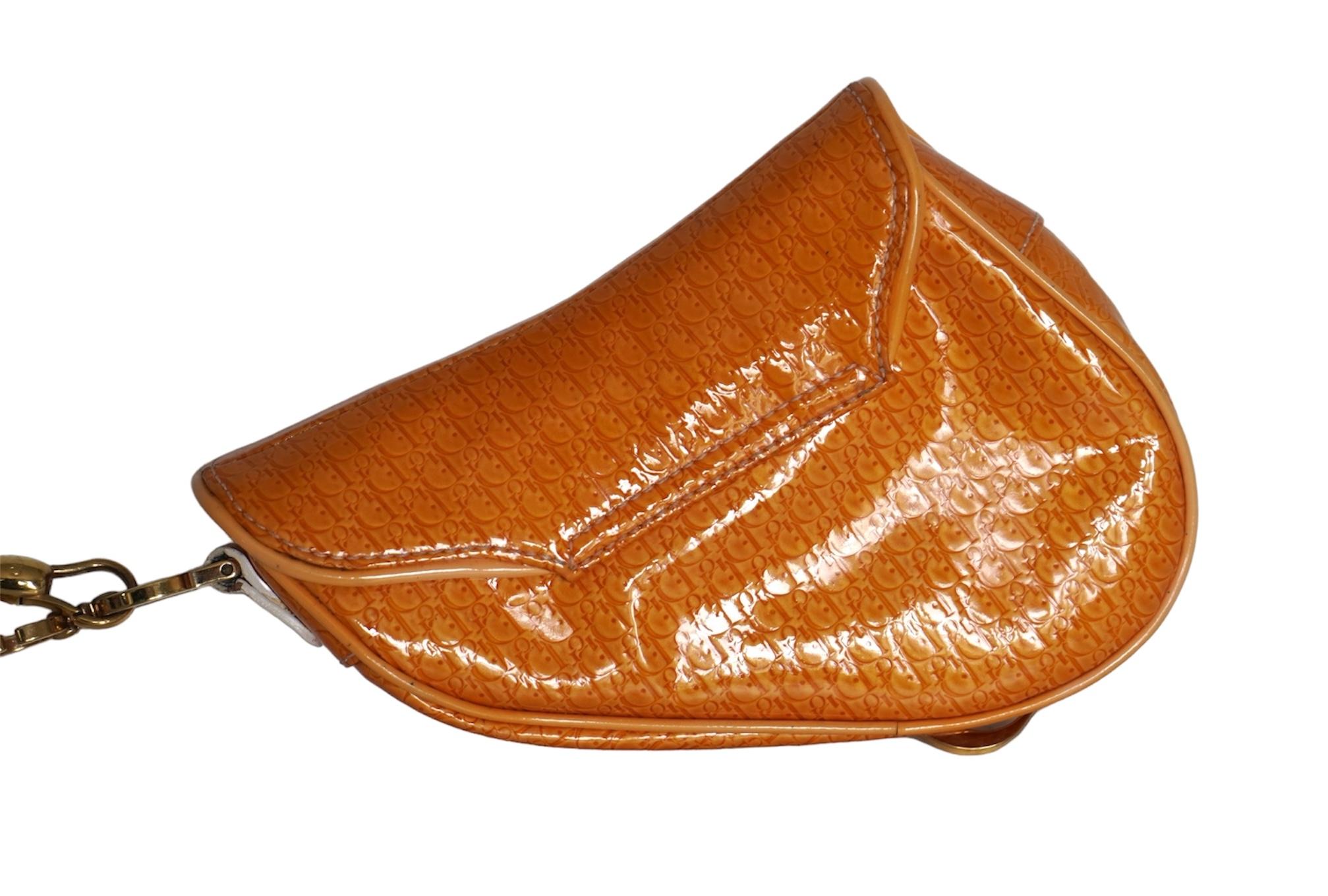 Dior Saddle Bag Monogram Patent Leather  For Sale 1
