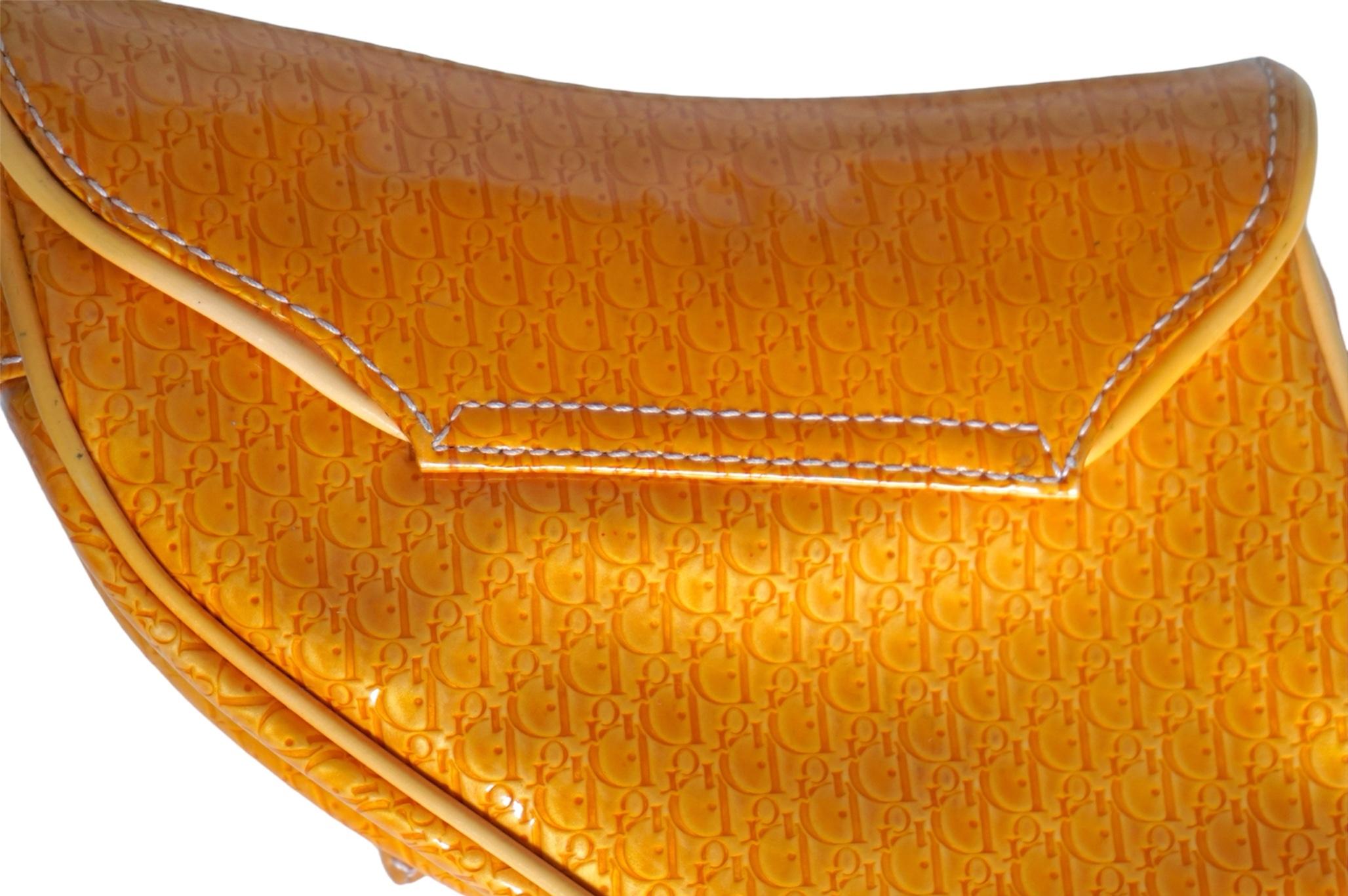 Dior Saddle Bag Monogram Patent Leather  For Sale 3