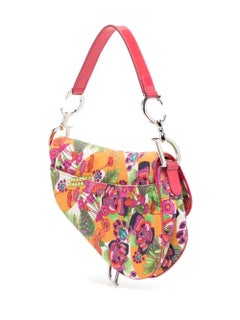 Dior Saddle Bag Pink Flowers