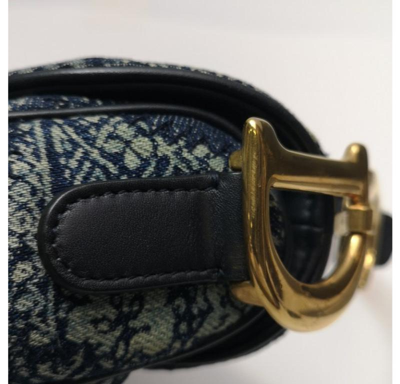 Dior saddle bag Special Edition Peace and Love Denim Patchwork Embroidery 9