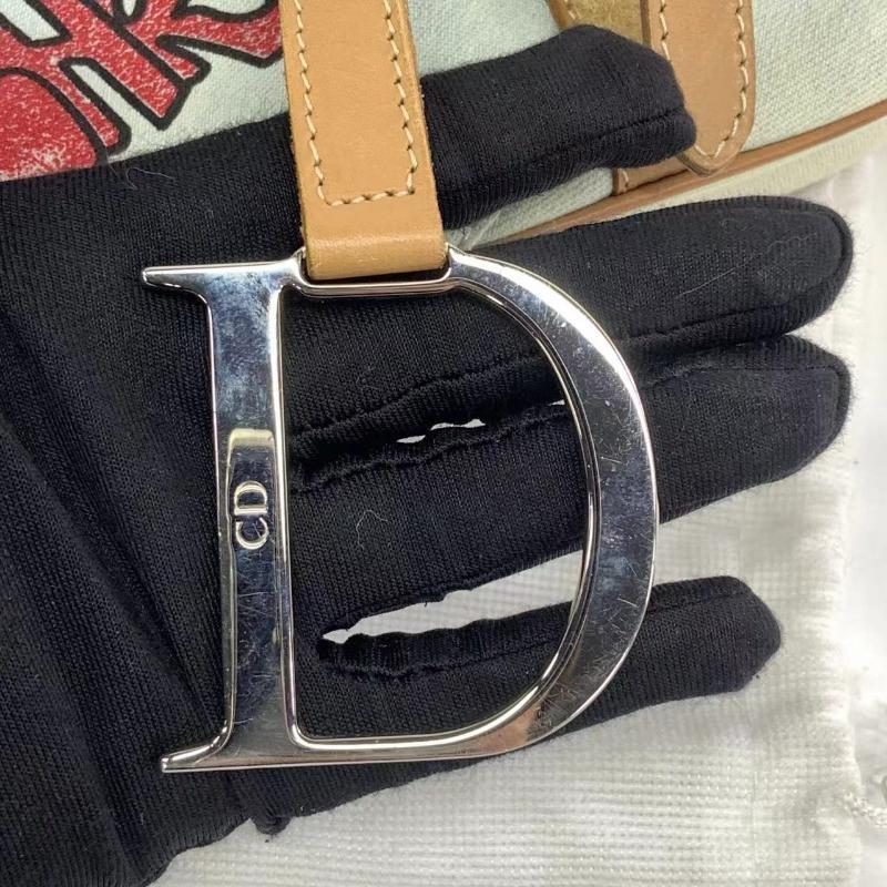Dior Saddle Bag Vintage Miss Diorella in Blue Denim with Badges Fall-Winter 2001 10