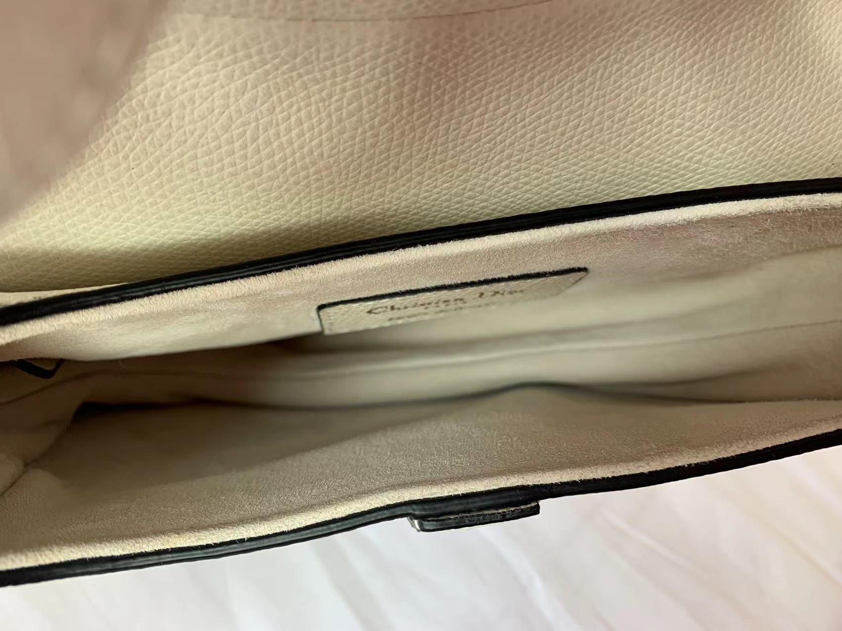 Dior Saddle bag white grain leather mini size For Sale 2
