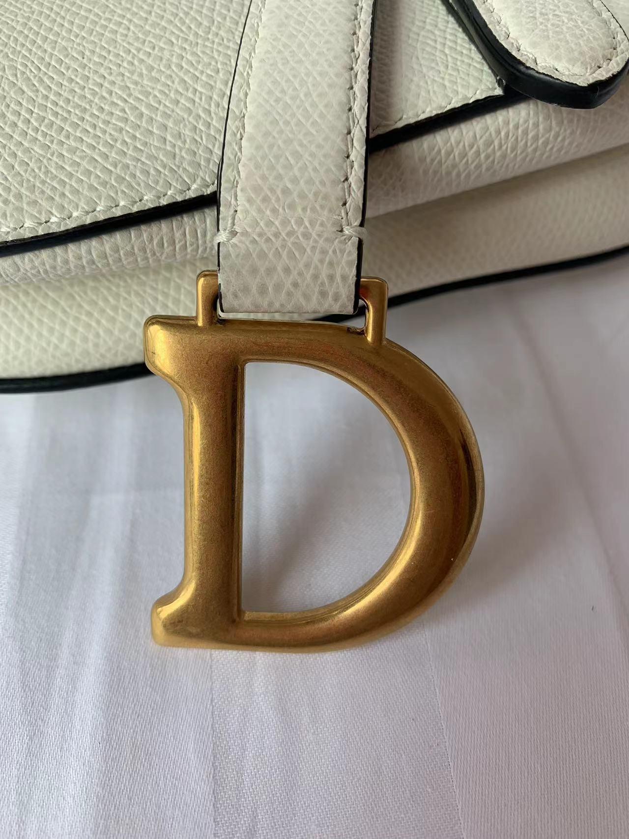 Dior Saddle bag white grain leather mini size For Sale 4