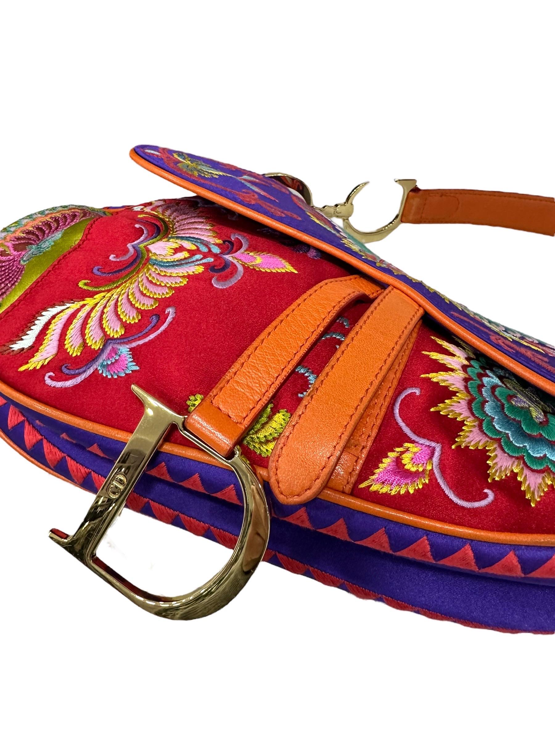 Dior Saddle Bird Limited Edition Top Handle Bag 3