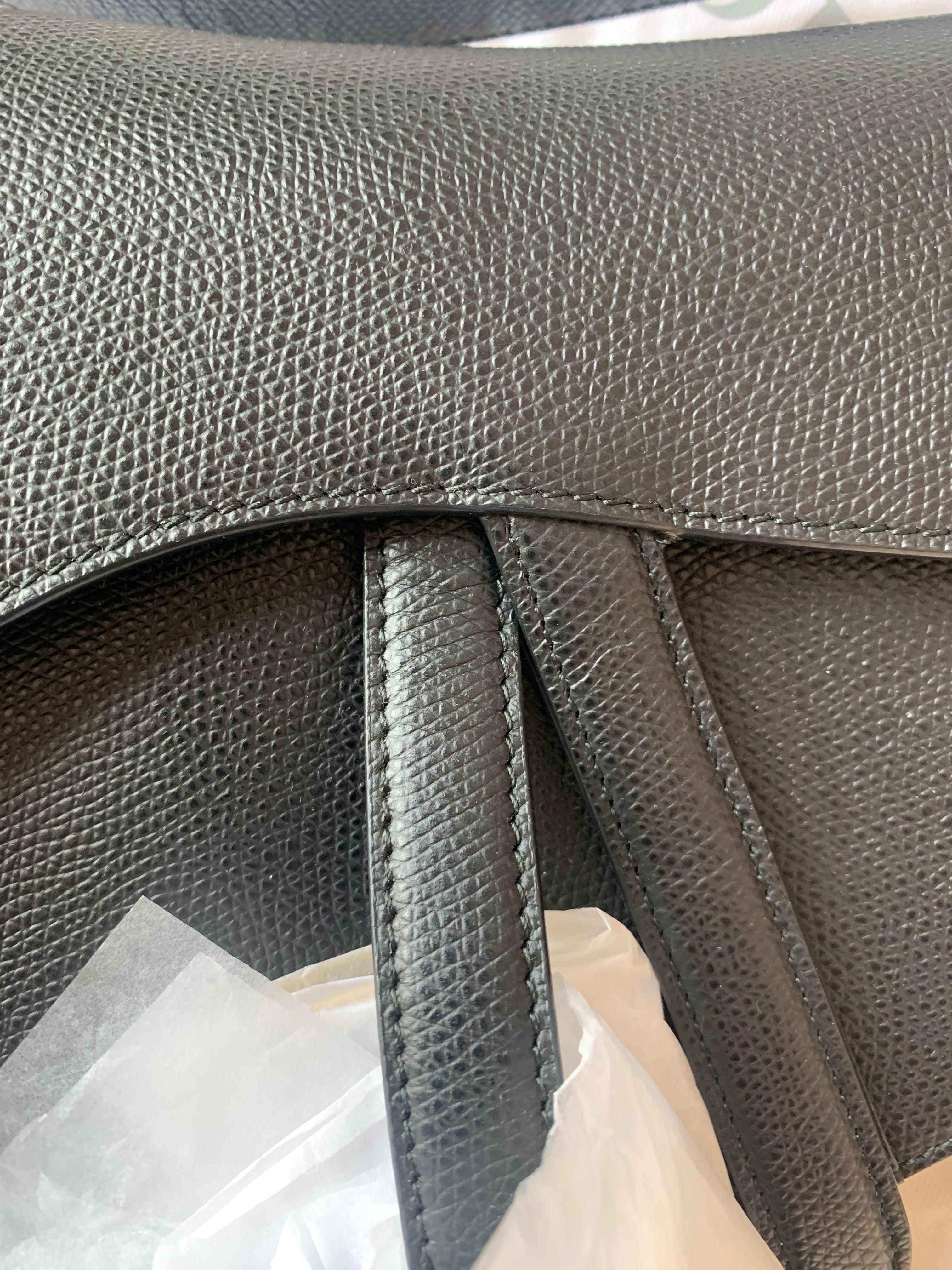 Dior Saddle Black Medium Grained Leather Handbag with Gold Hardware 11