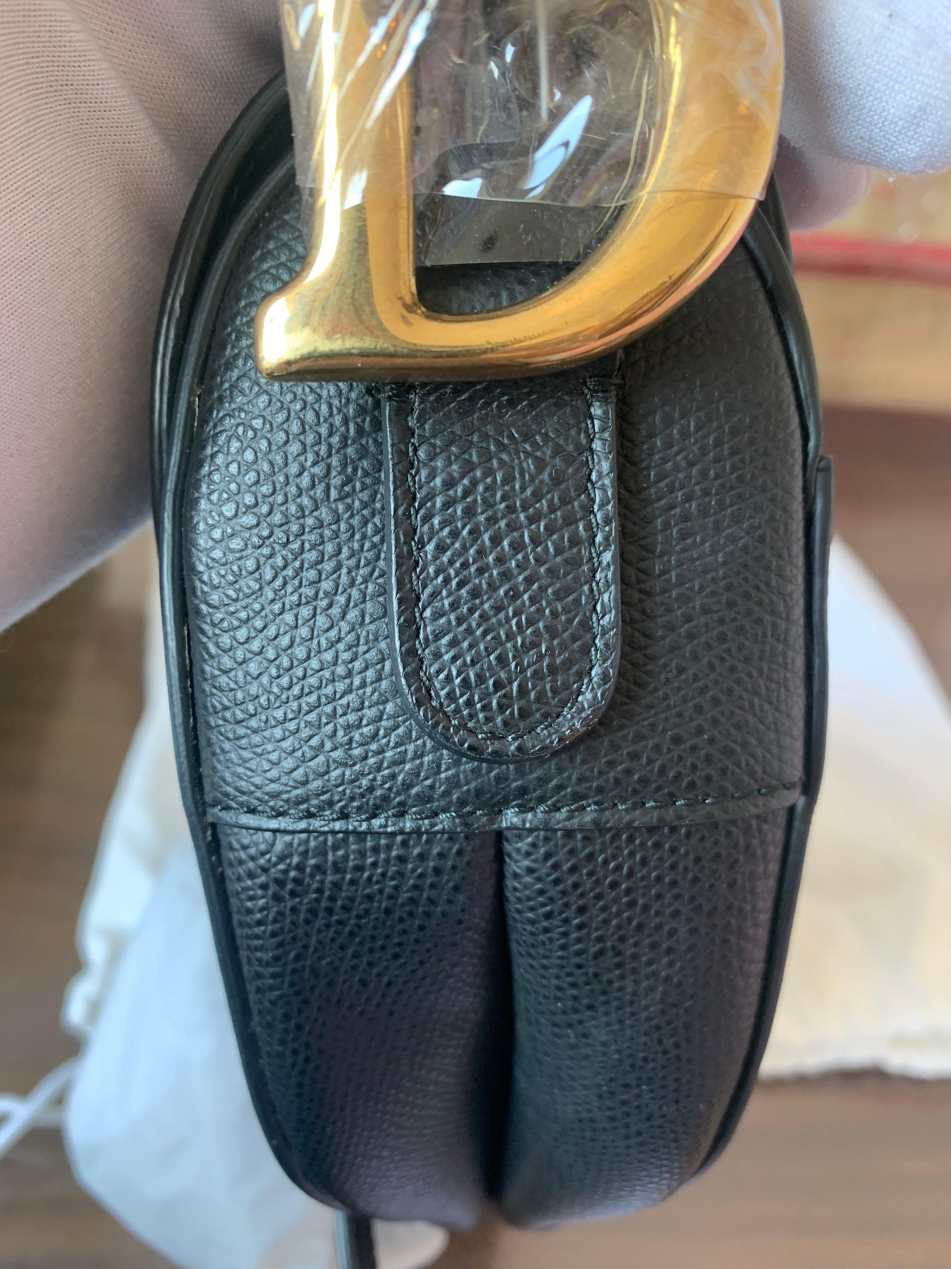 Dior Saddle Black Medium Grained Leather Handbag with Gold Hardware 13