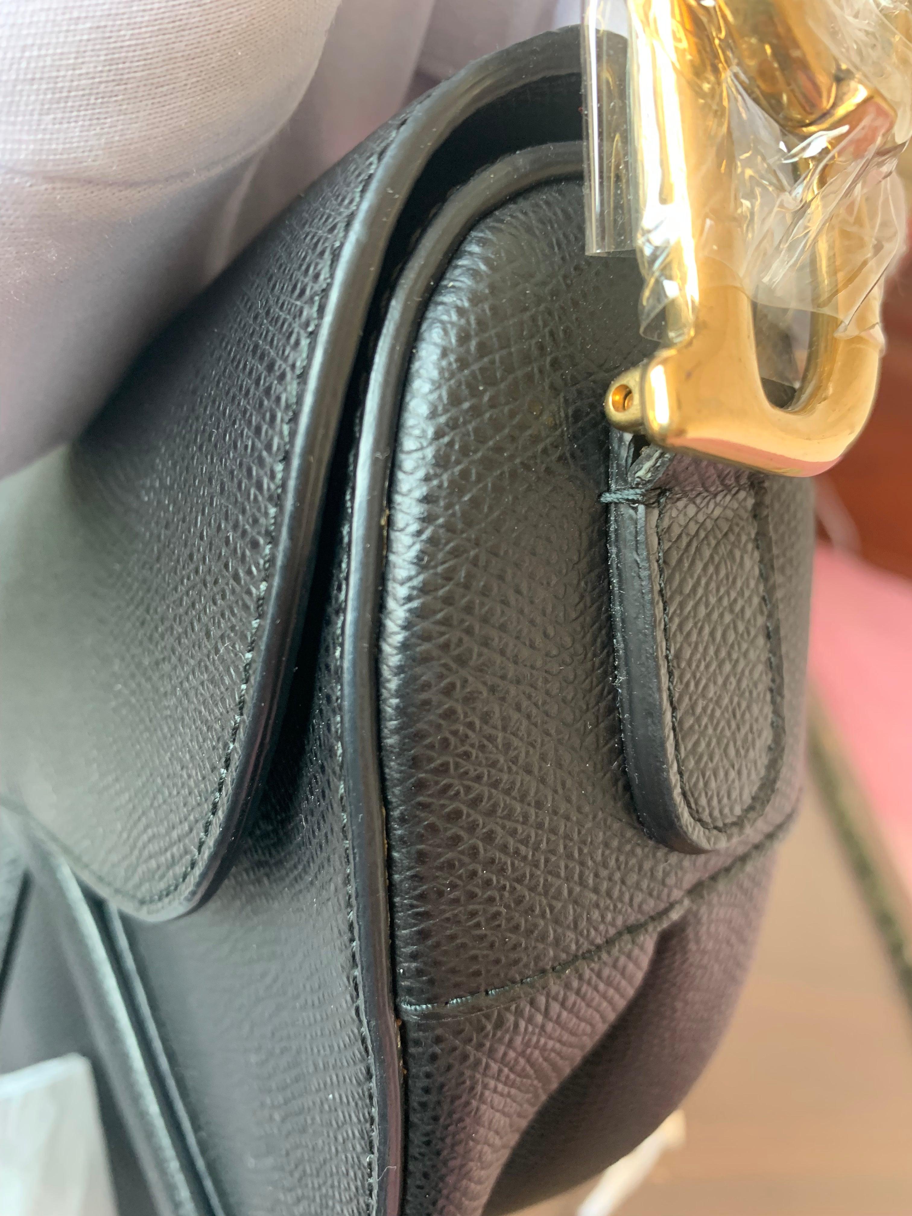 Dior Saddle Black Medium Grained Leather Handbag with Gold Hardware 14