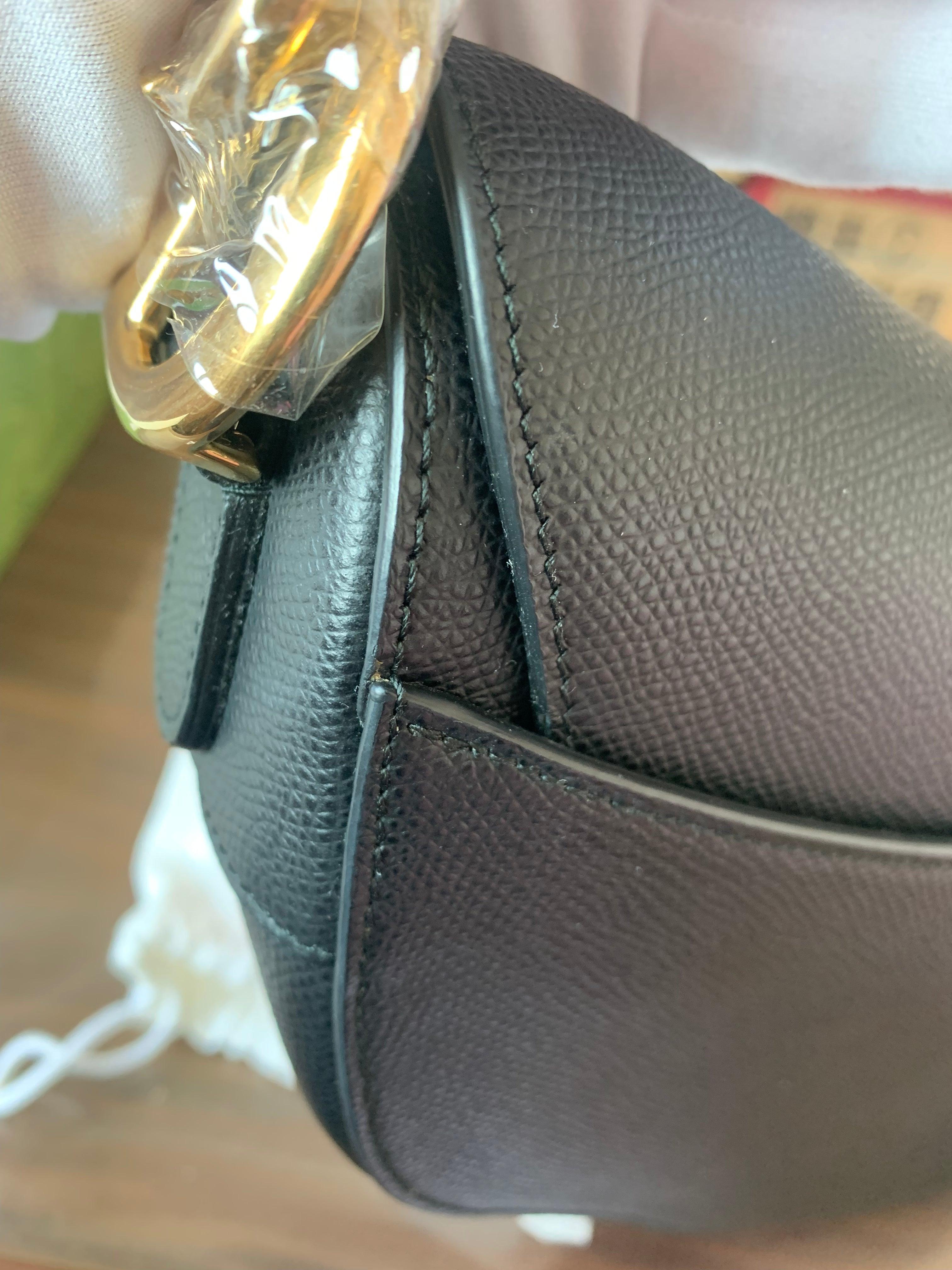 Dior Saddle Black Medium Grained Leather Handbag with Gold Hardware 15