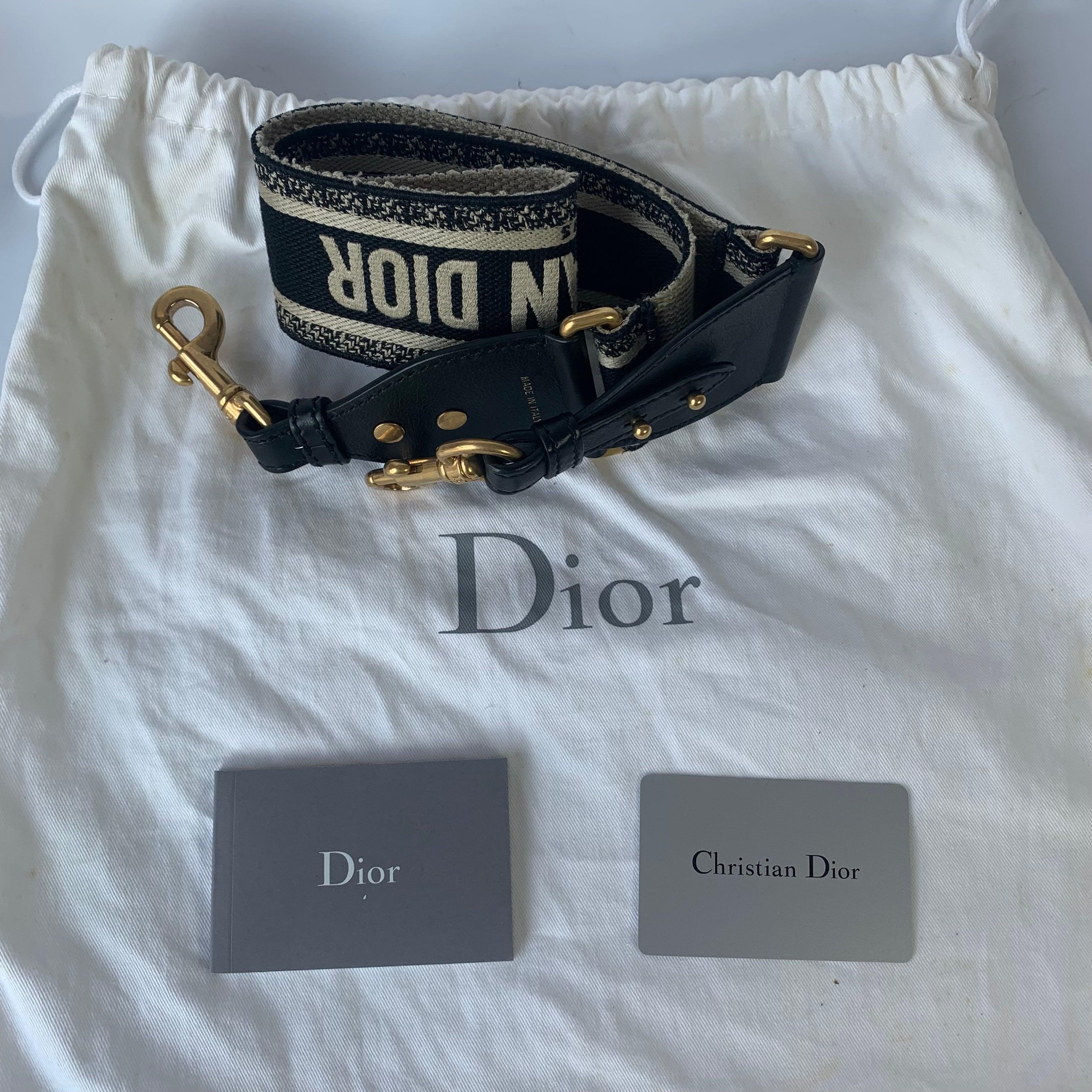 Dior Saddle Black Medium Grained Leather Handbag with Gold Hardware with Strap 12