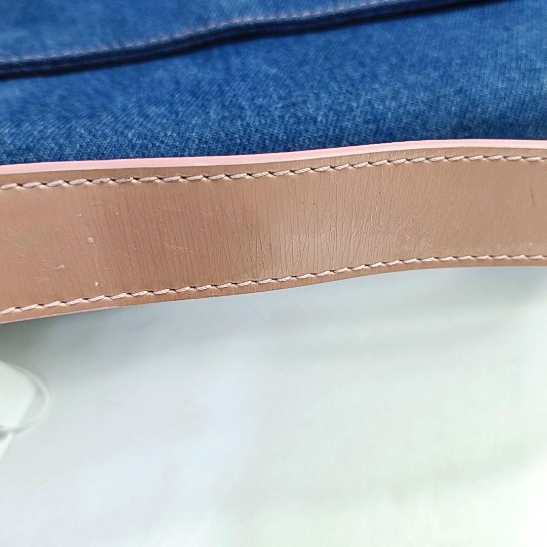 Dior Saddle Blue Denim with Pocket and Pink Leather Trim Shoulder Bag 9