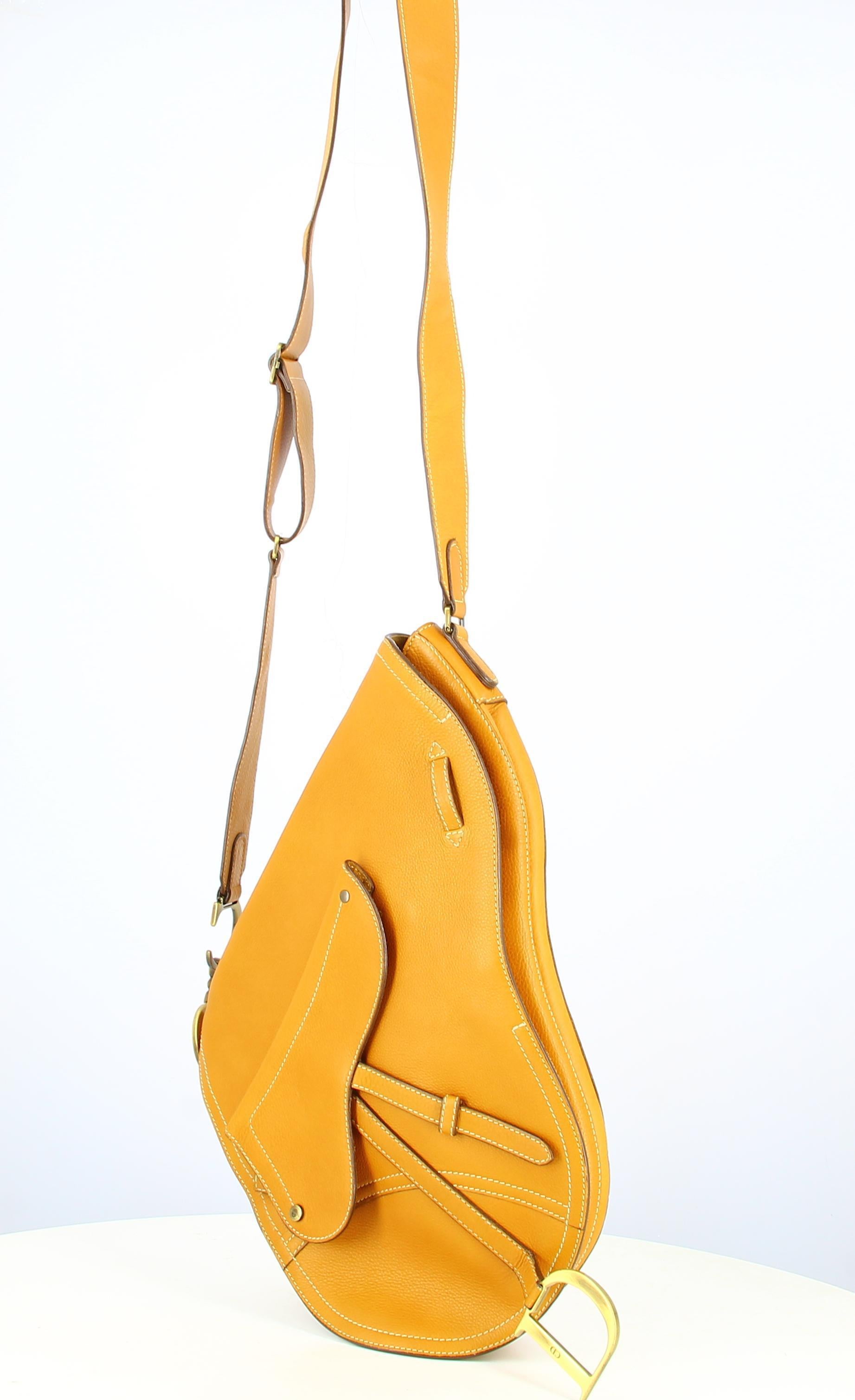 dior yellow saddle bag