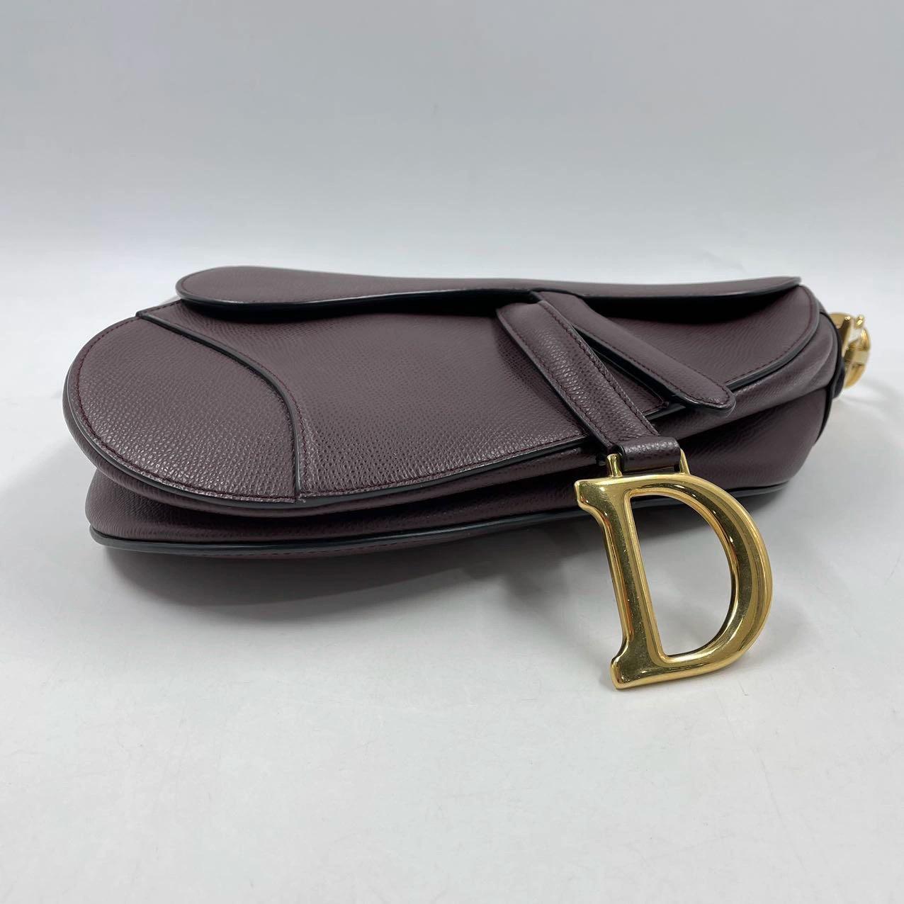 Dior Saddle Burgundy Medium Grained Leather Handbag 5